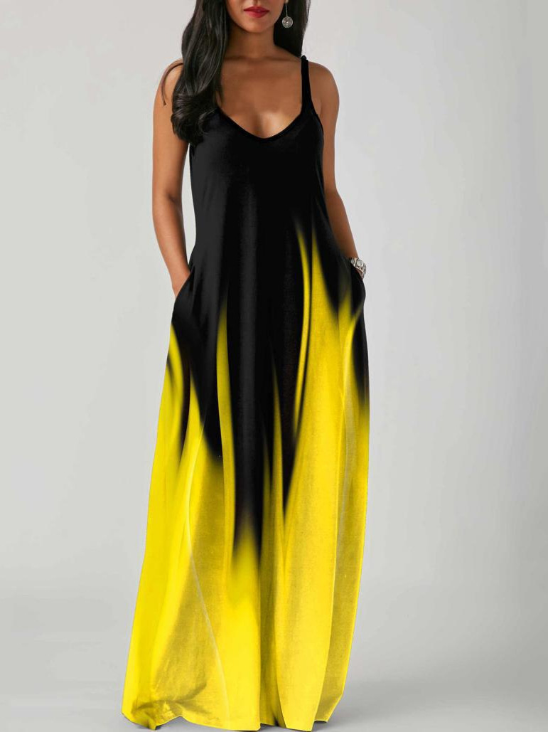 langes Kleid mit mittelhoher Taille