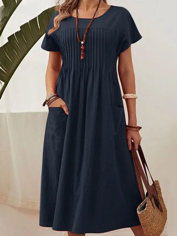 Sommerliches A-Linien-Kleid mit Drapierung