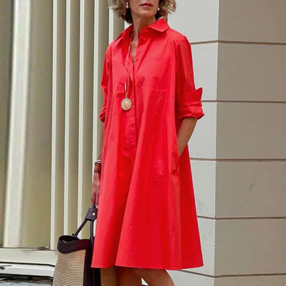 lässiges und elegantes Cardigan-Kleid im Color-Blocking-Stil