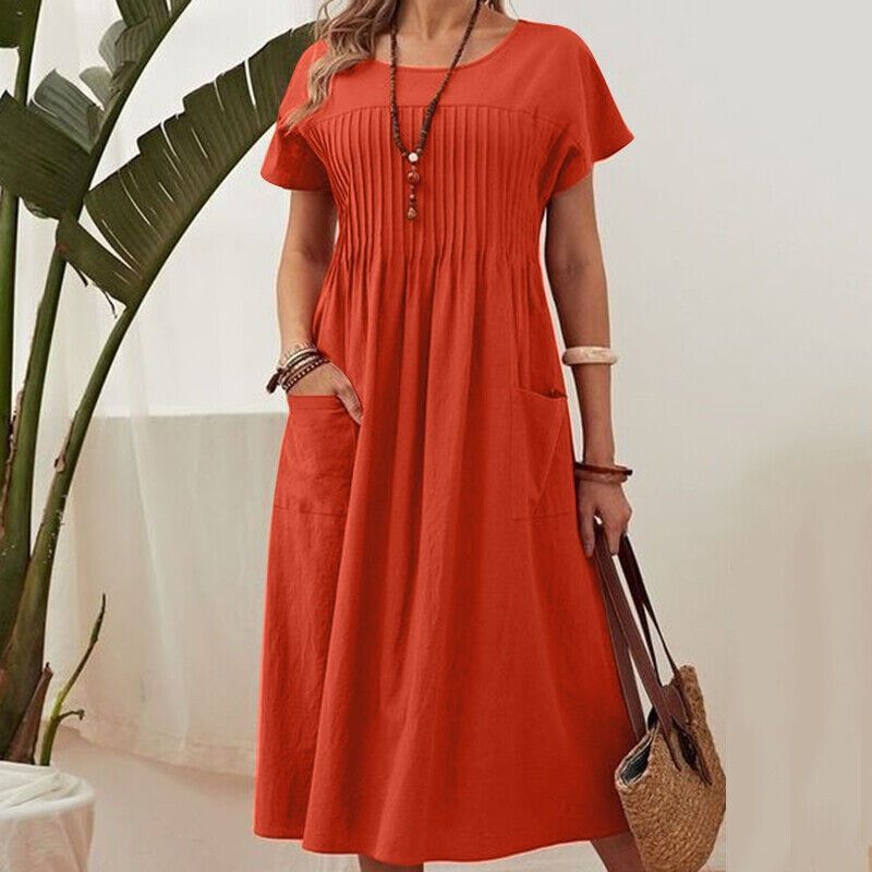 Sommerliches A-Linien-Kleid mit Drapierung