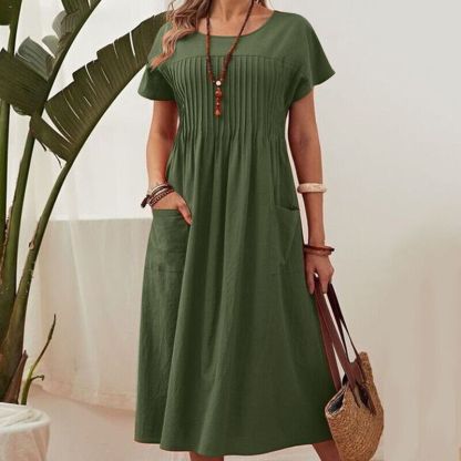 Sommerliches A-Linien-Kleid mit Drapierung