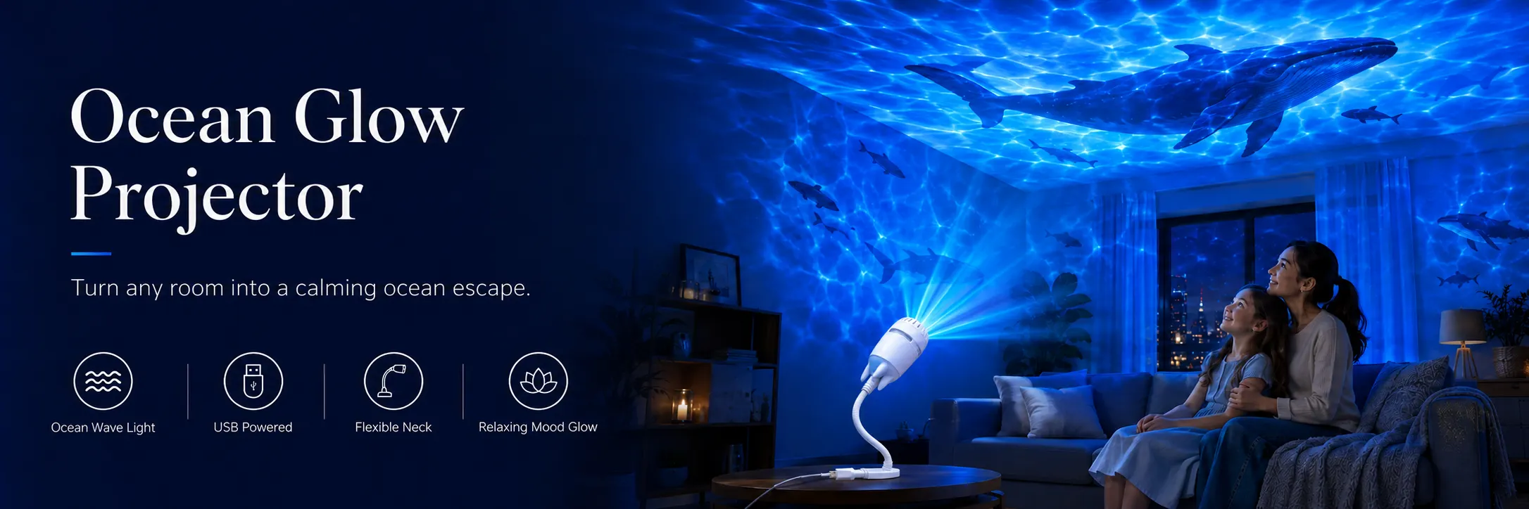 Plug-and-Play HD-projektor som skapar en immersiv rumsatmosfär