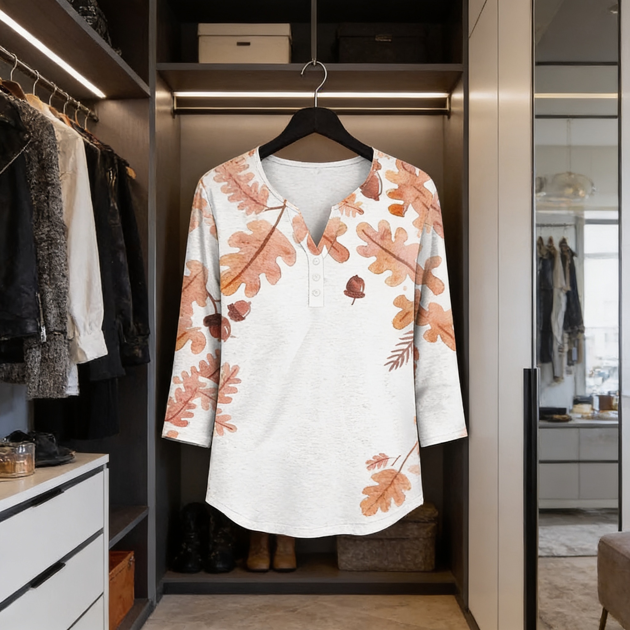 Blouse styled for a casual outdoor look