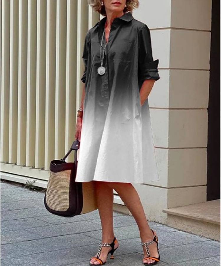 lässiges und elegantes Cardigan-Kleid im Color-Blocking-Stil