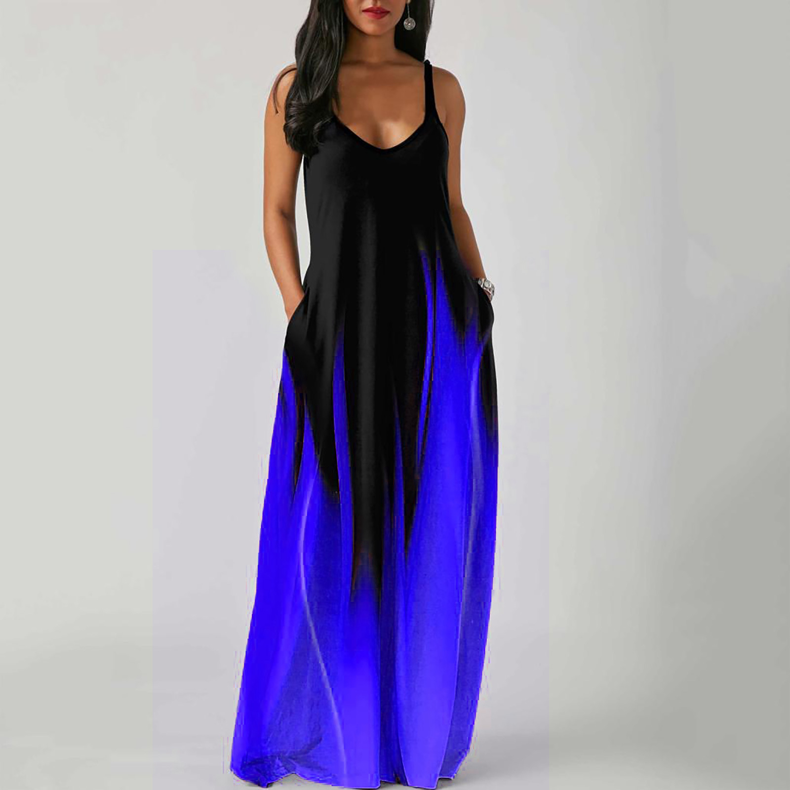 langes Kleid mit mittelhoher Taille