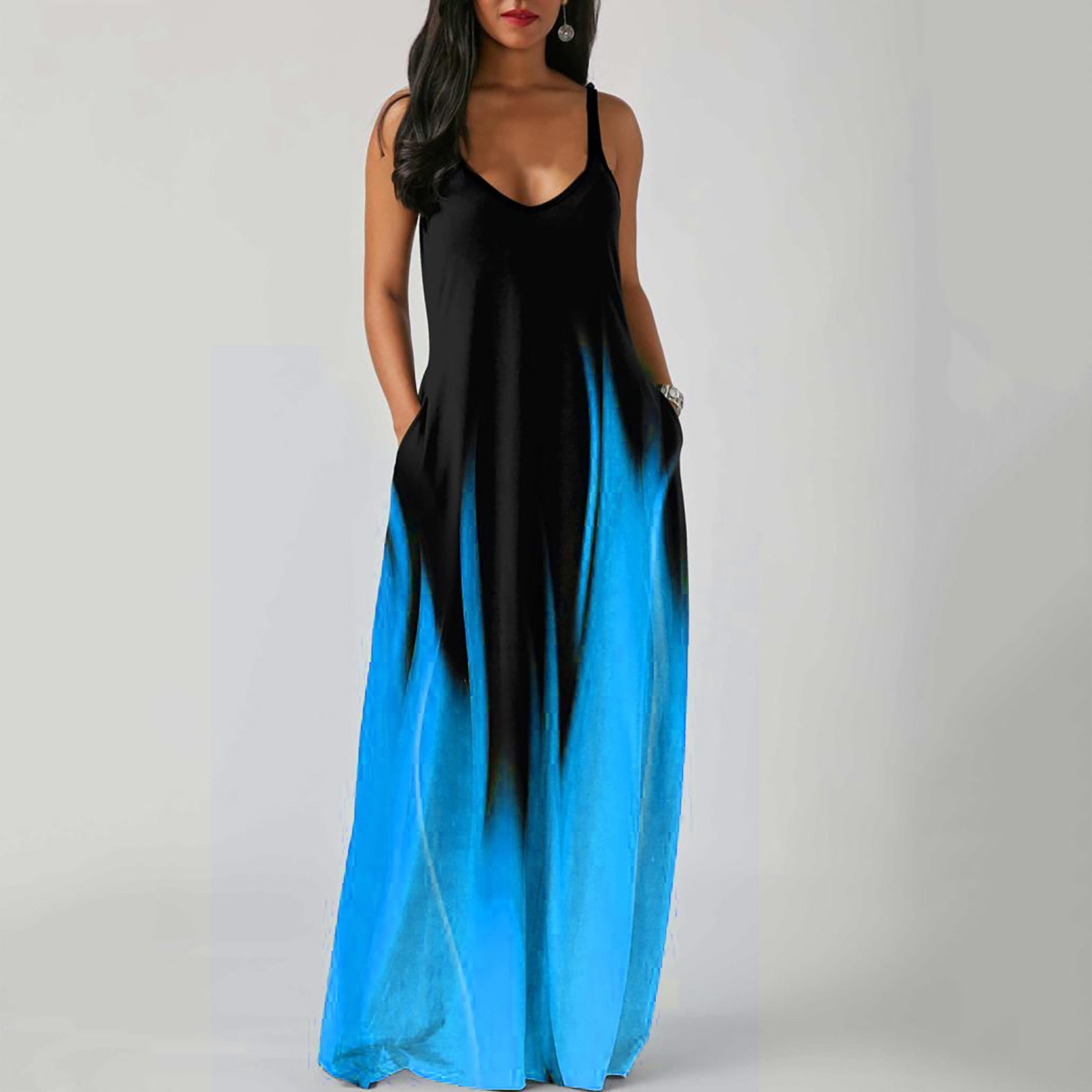 langes Kleid mit mittelhoher Taille