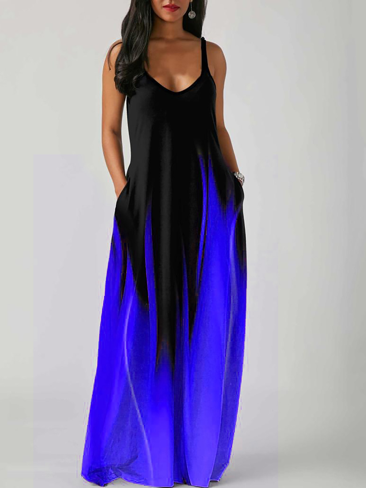 langes Kleid mit mittelhoher Taille