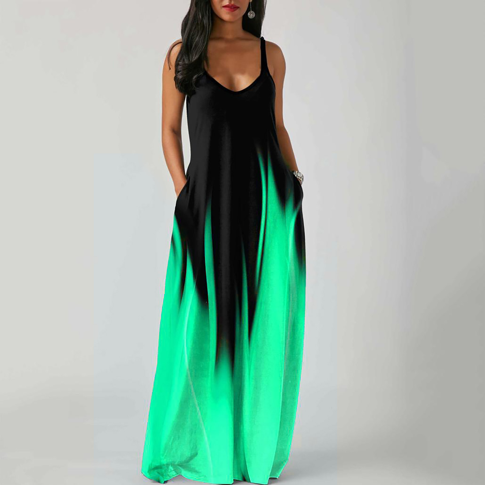 langes Kleid mit mittelhoher Taille