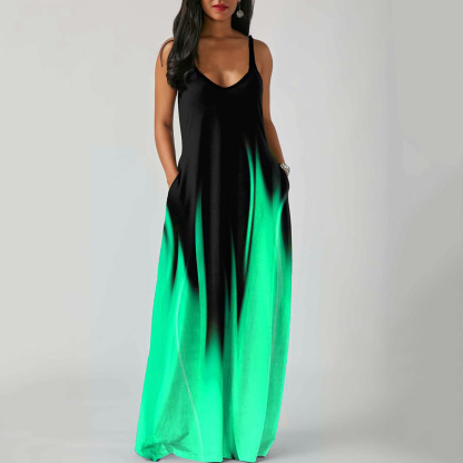 langes Kleid mit mittelhoher Taille
