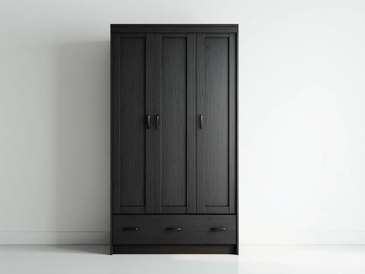 Armadio - Legno-MDF - 132x55x205 cm - Nero - Stile moderno-Dengetly