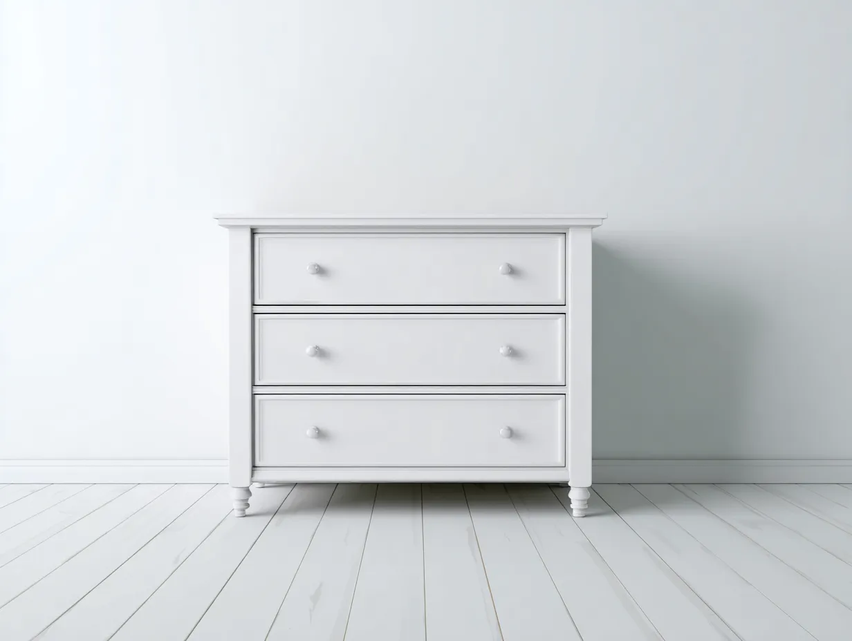 Cassettiera - legno-MDF - 92x41x86 cm - bianco - stile classico-Dengetly