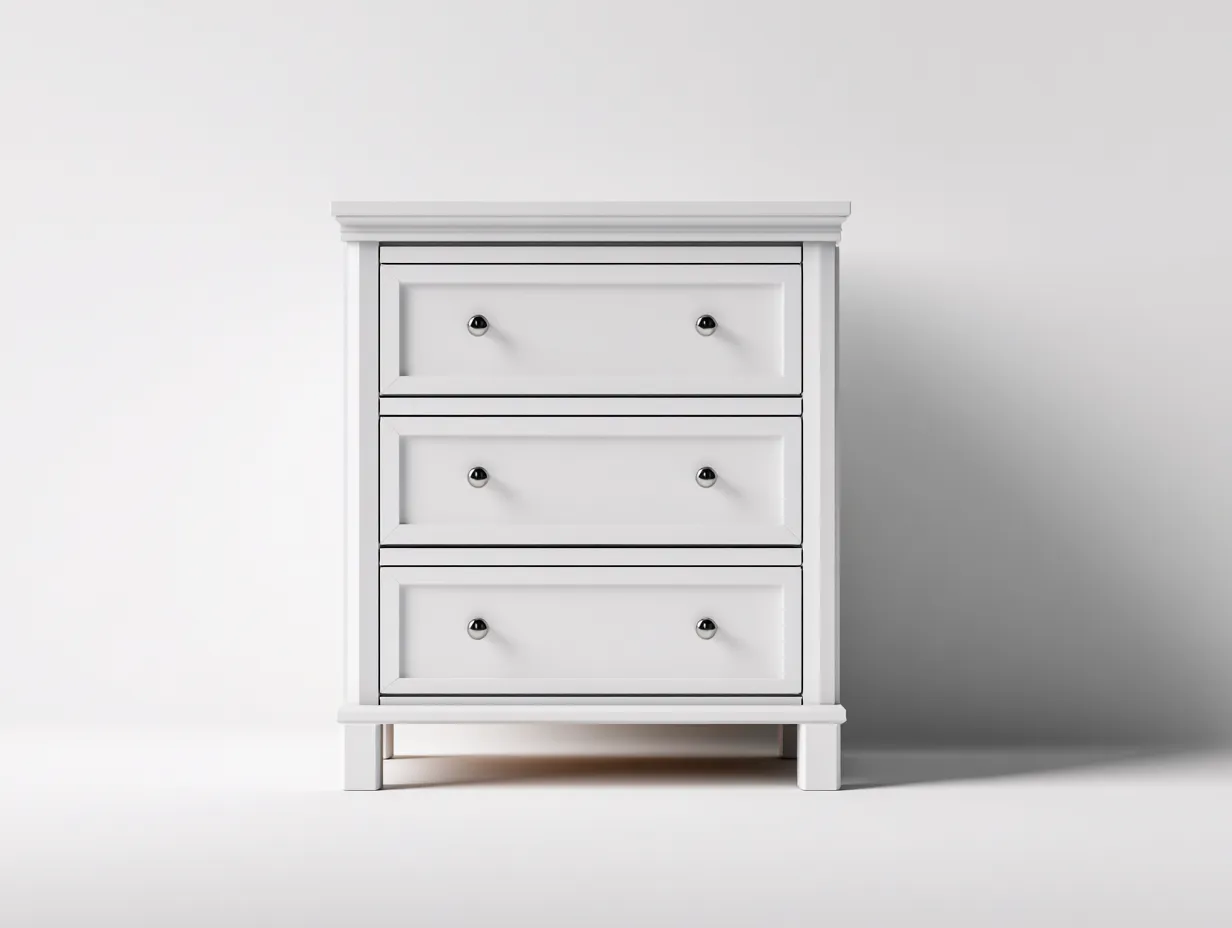 Cassettiera - legno-MDF - 88x40x90 cm - bianco - stile classico-Dengetly