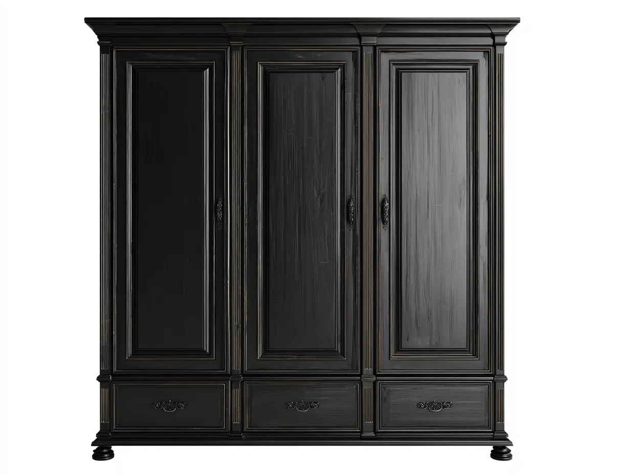 Armadio - Legno-MDF - 226x65x230 cm - Nero - Stile classico-Dengetly