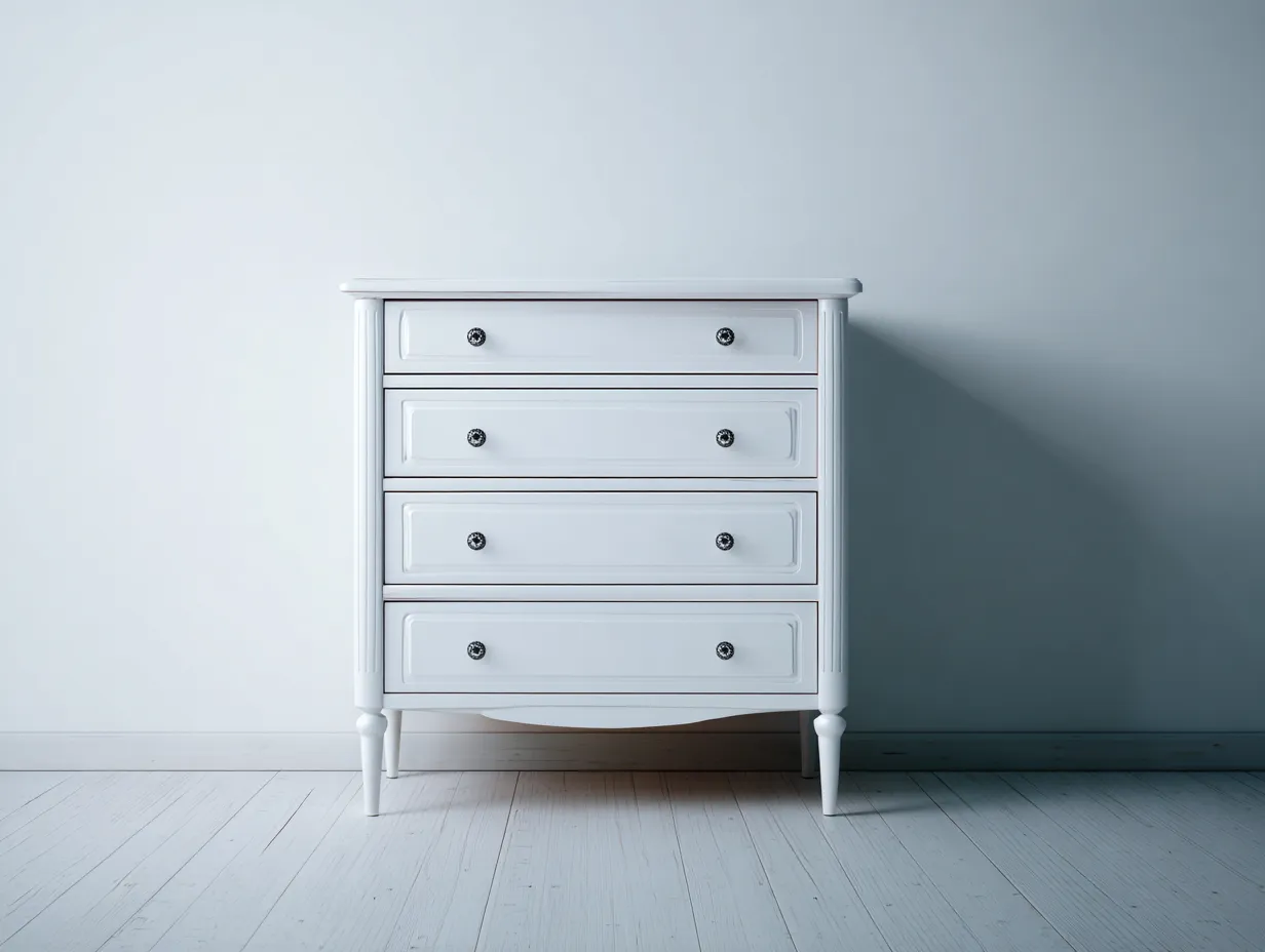 Cassettiera - legno-MDF - 90x41x108 cm - bianco - stile classico-Dengetly