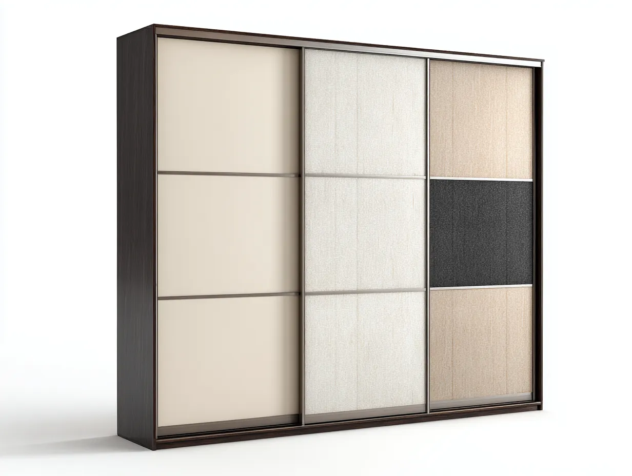 Armadio - Legno-MDF-Metallo - 286x65x220 cm - Beige-Marrone-Nero - Stile moderno-Dengetly