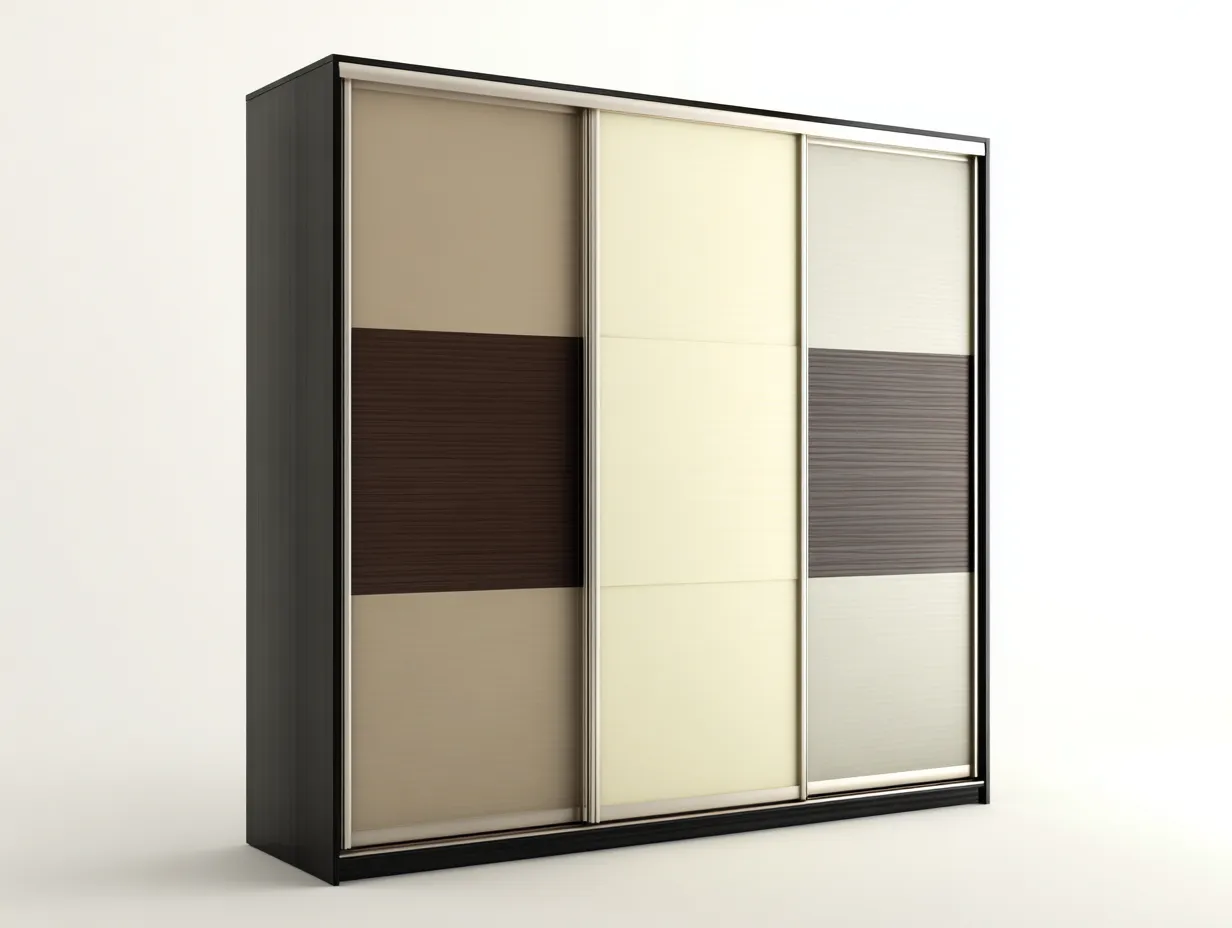 Armadio - Legno-MDF-Metallo - 258x64x216 cm - Beige-Marrone-Crema - Stile moderno-Dengetly