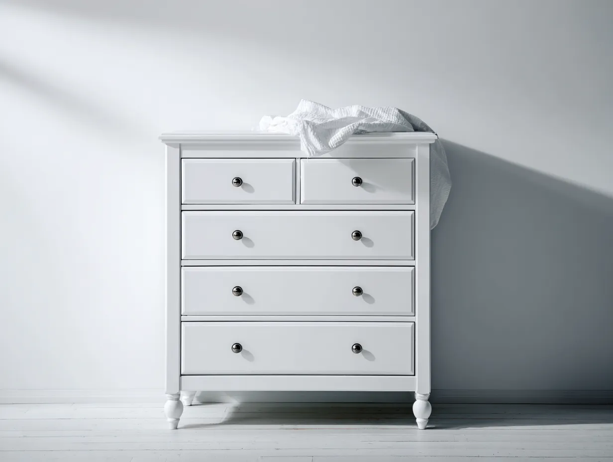 Cassettiera - legno-MDF - 94x42x112 cm - bianco - stile classico-Dengetly