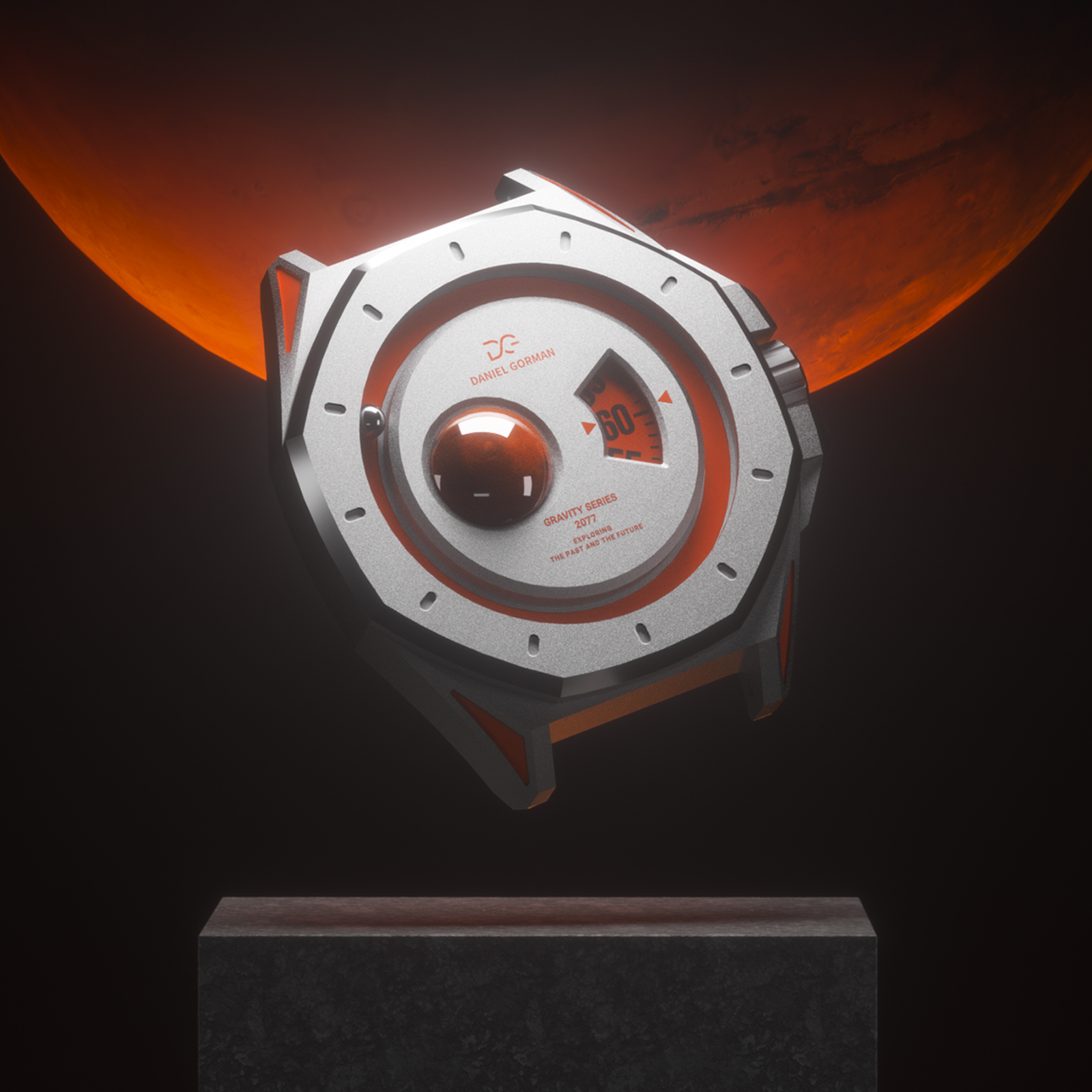 Magnetic Watch for Men Futuristic Orbital Dial Quartz Wristwatch Unique Gift for Men (Mars)DG0132