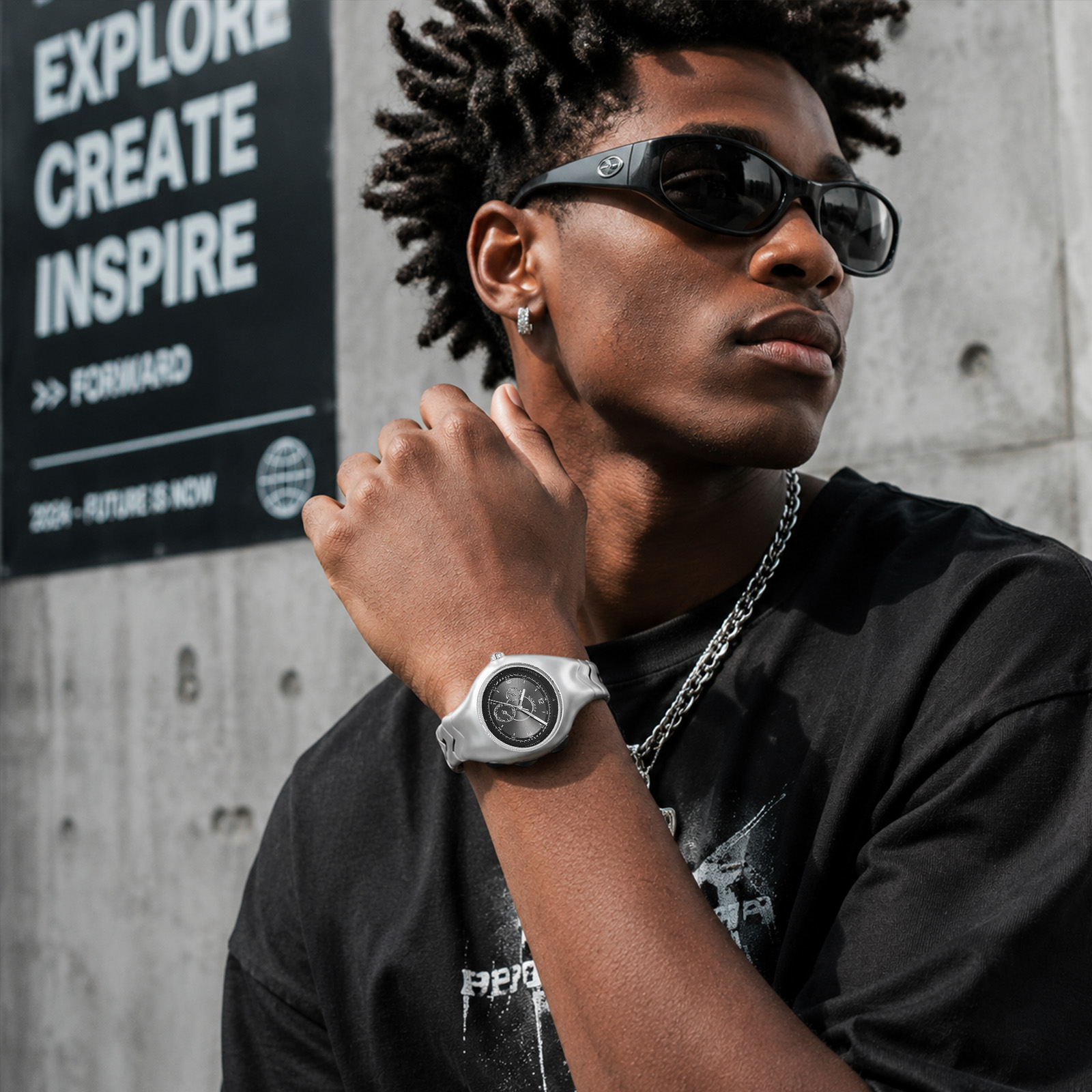 Y2K Liquid Metal Chrono