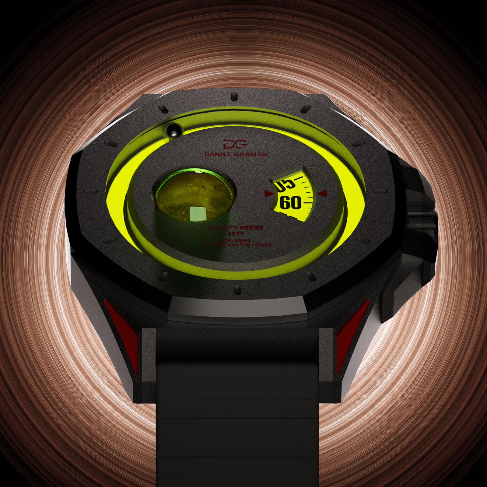 Magnetic Watch for Men Futuristic Orbital Dial Quartz Wristwatch Unique Gift for Men (Mars)DG0132