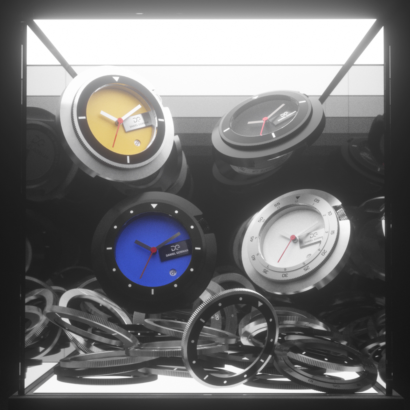 DG9317 Modular Geometry Watch – Interchangeable Bezel Edition