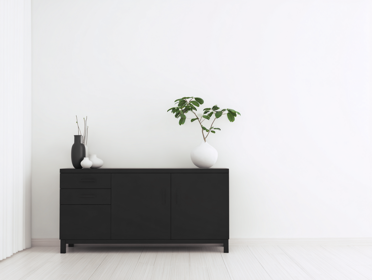 Meuble d'entrée en bois 140x40x80 cm - Noir - Rangement intérieur - Style contemporain-Pinemybase