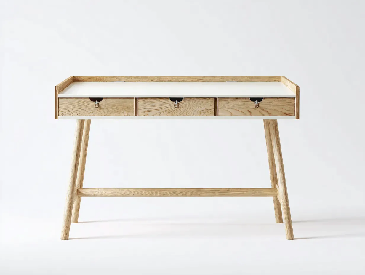 Bureau de travail-Bois-155 x 70 x 88 cm-Bois naturel-Style scandinave-Pinemybase