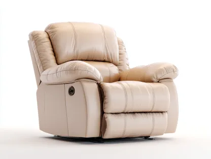 Fauteuil relax en cuir synthétique beige 95x95x105 cm - Beige - Relaxation manuelle confort enveloppant-Pinemybase