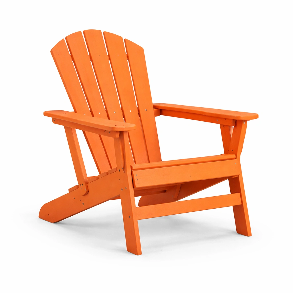 Sedia adirondack in legno arancione per esterni 88x76x90 cm