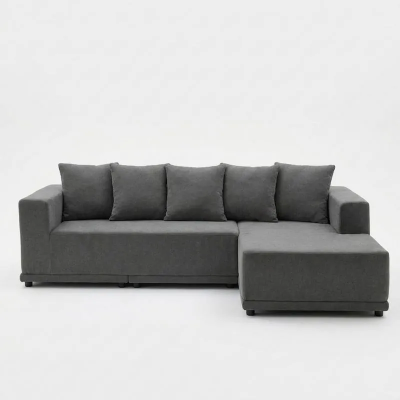 Ecksofa Grau Polyester