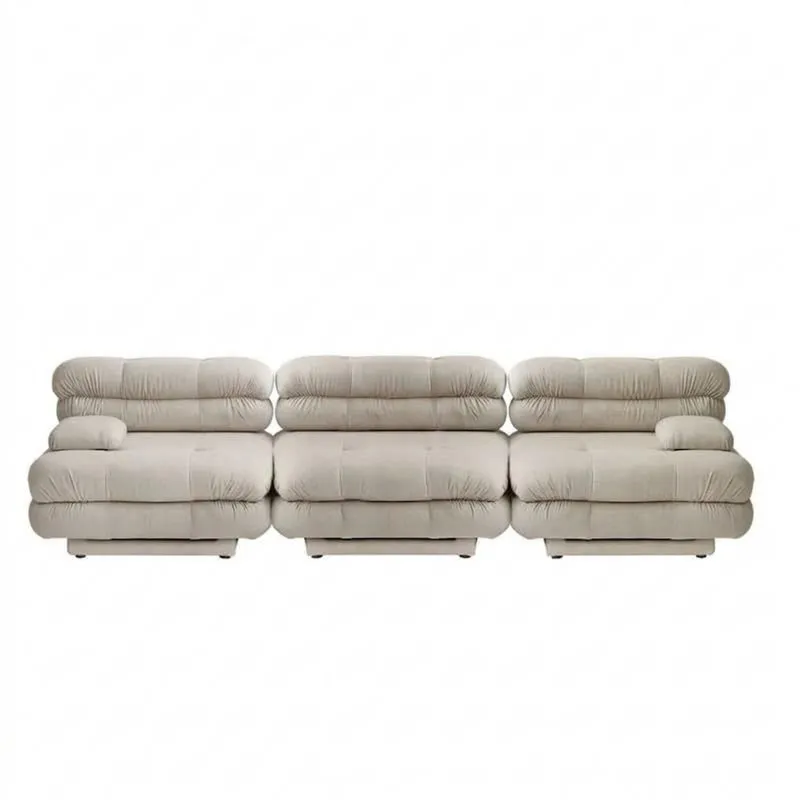 Modulares Sofa-Set Beige Mikrofaser 3-Sitzer