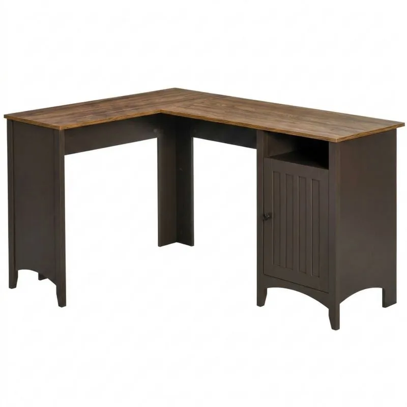 L-förmiger MDF-Schreibtisch, Braun