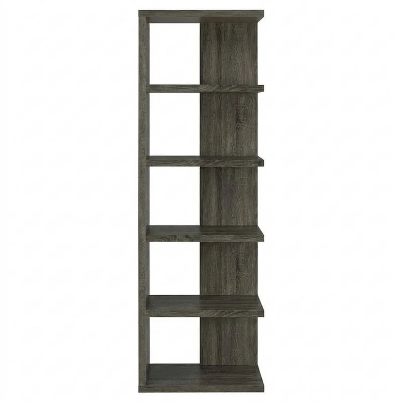 Dunkelgraues Bücherregal aus MDF und Spanplatte