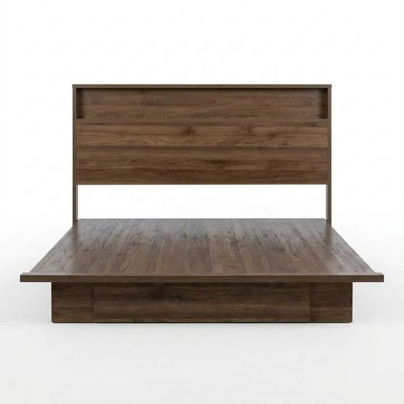 Doppelbett MDF mit Walnussfurnier