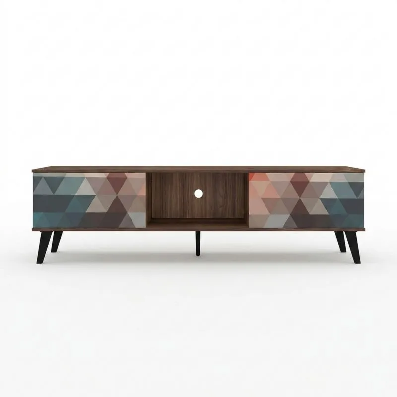 TV-Schrank Holzfaserplatte geometrische Muster