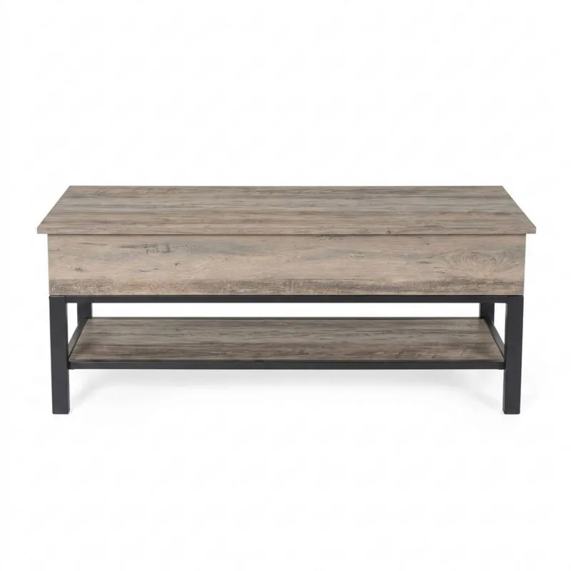 Rechteckiger MDF-Couchtisch mit Stahlgestell
