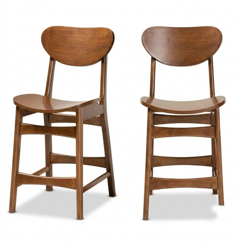Massivholz Esszimmerstühle Braun 2er-Set