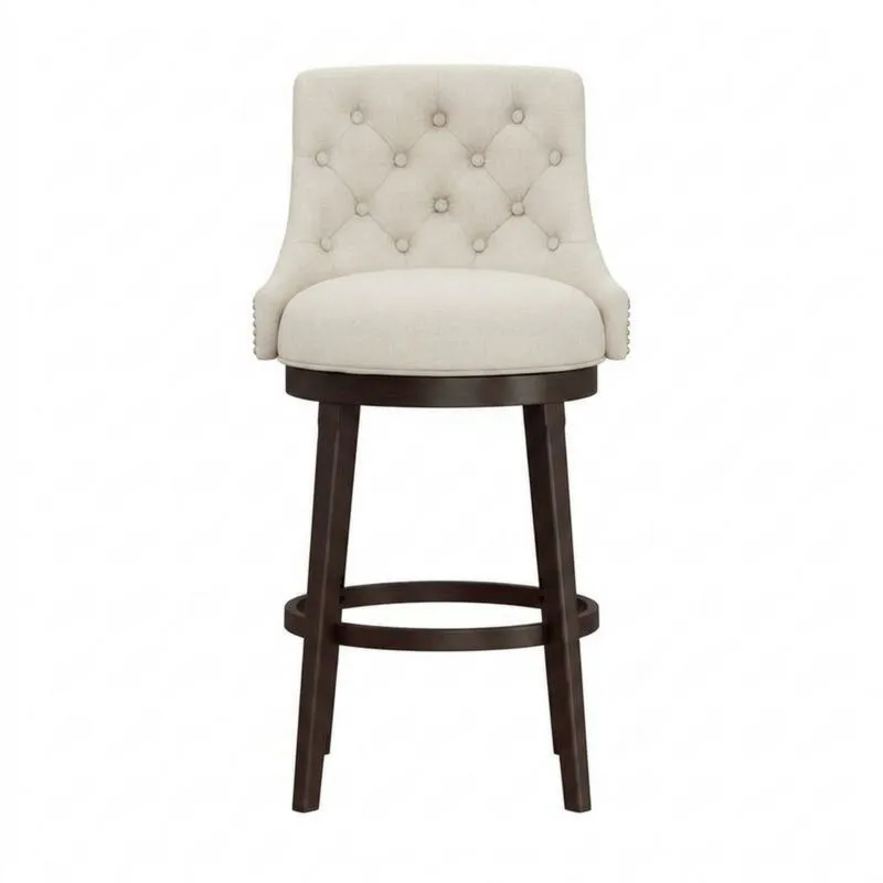 Beige und dunkelbraune Barhocker aus Baumwolle