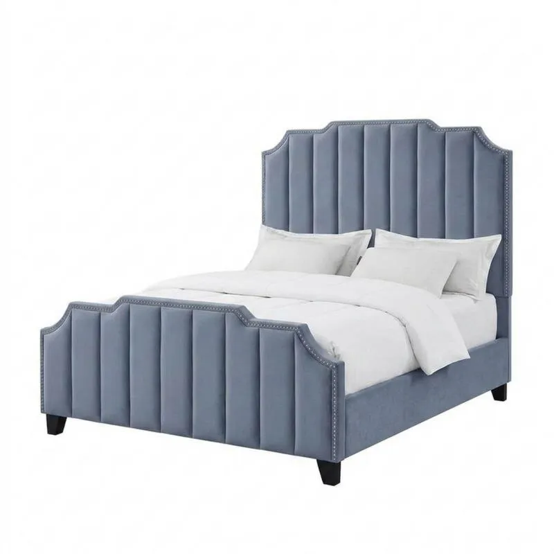 Polsterbett Samt Blau