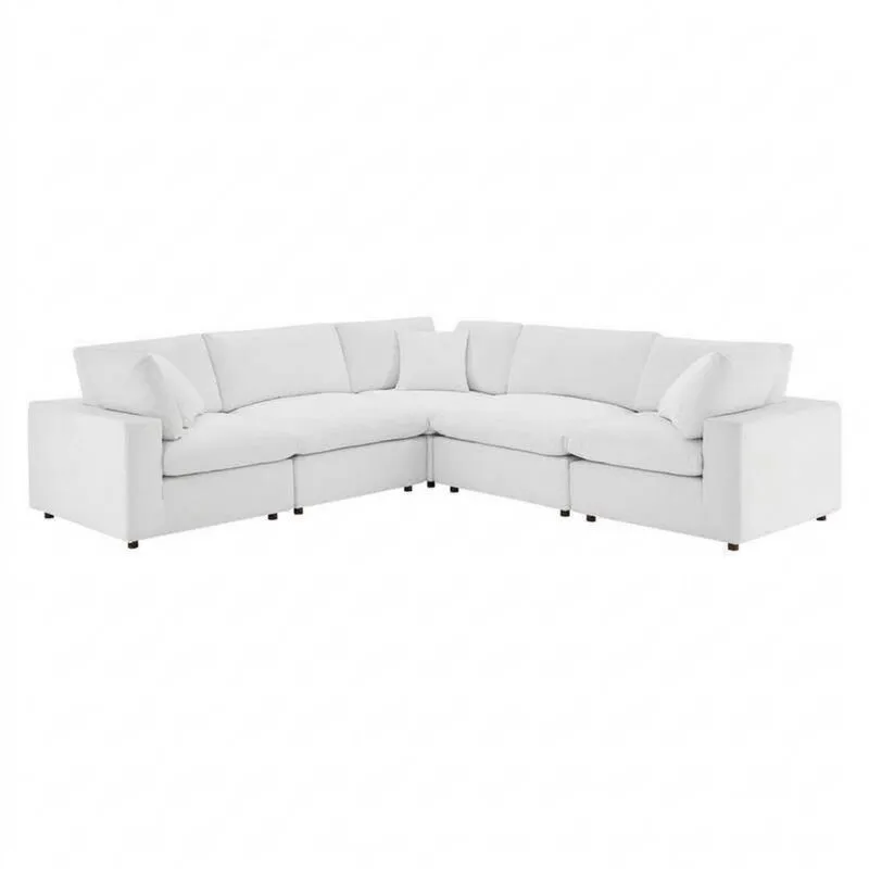 Weißes Polyester-Ecksofa