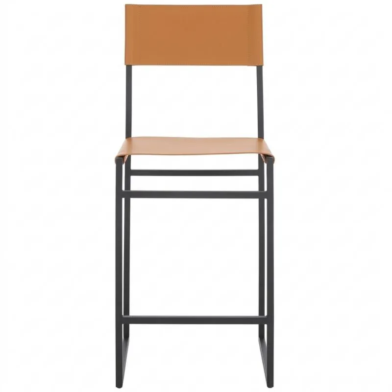 Esszimmerstuhl Leder Braun Stahl 90cm