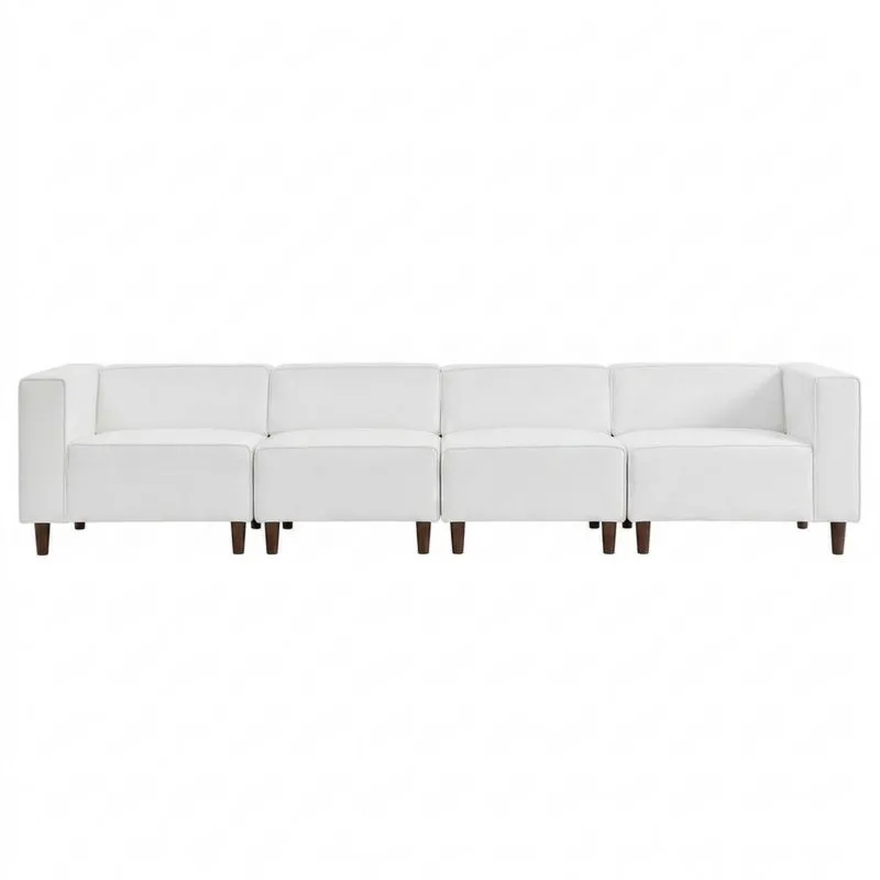 Modulares Sofa-Set Weiß PU-Leder 5-teilig