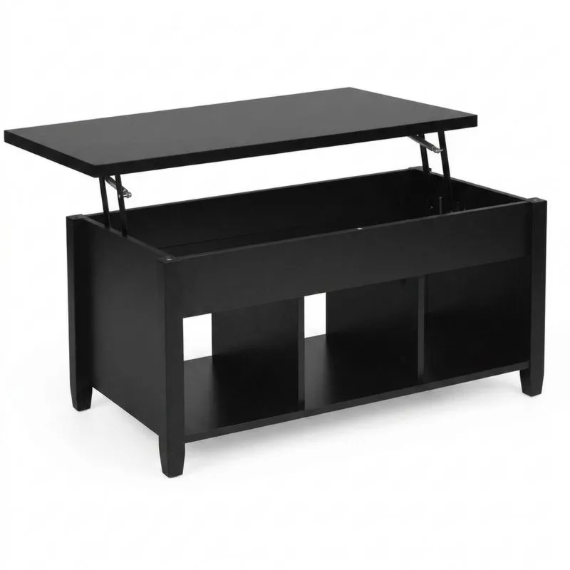 Schwarzer Couchtisch mit MDF-Hebemechanismus