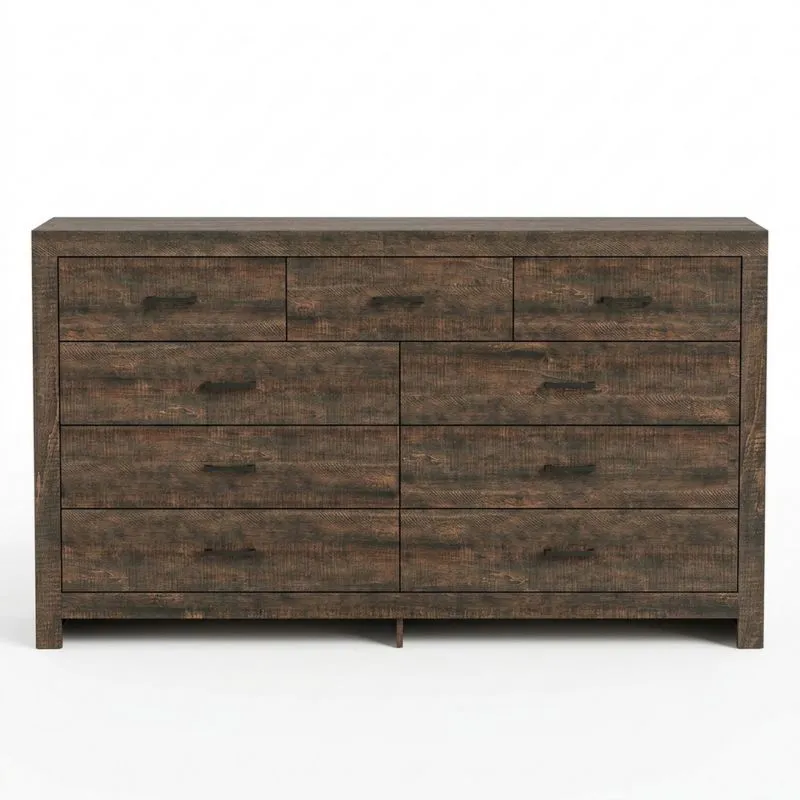 Brauner Kiefern-Schubladenschrank