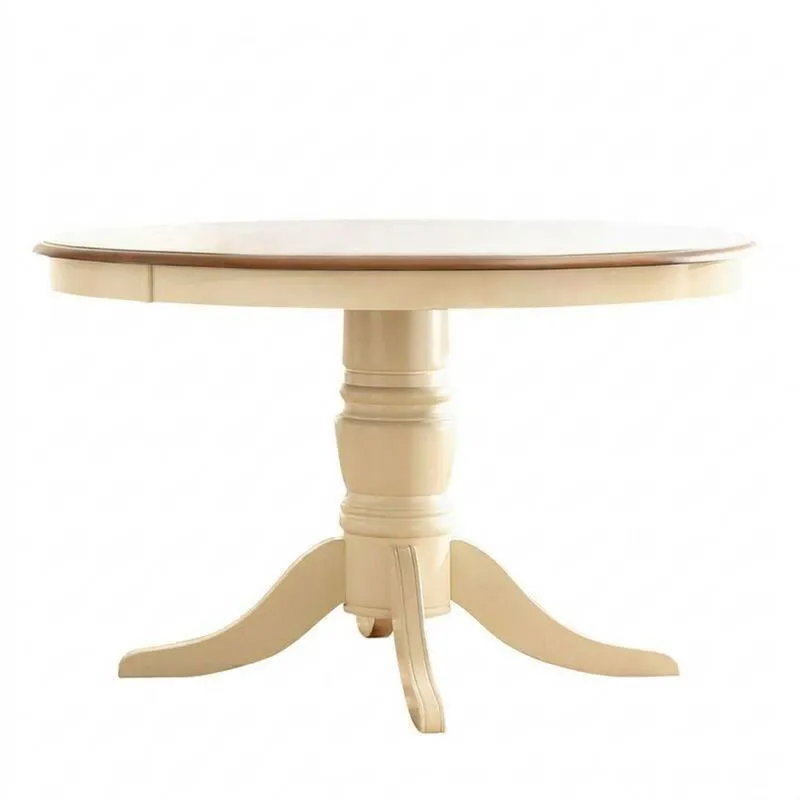 Runder Esstisch Massivholz Creme 120cm