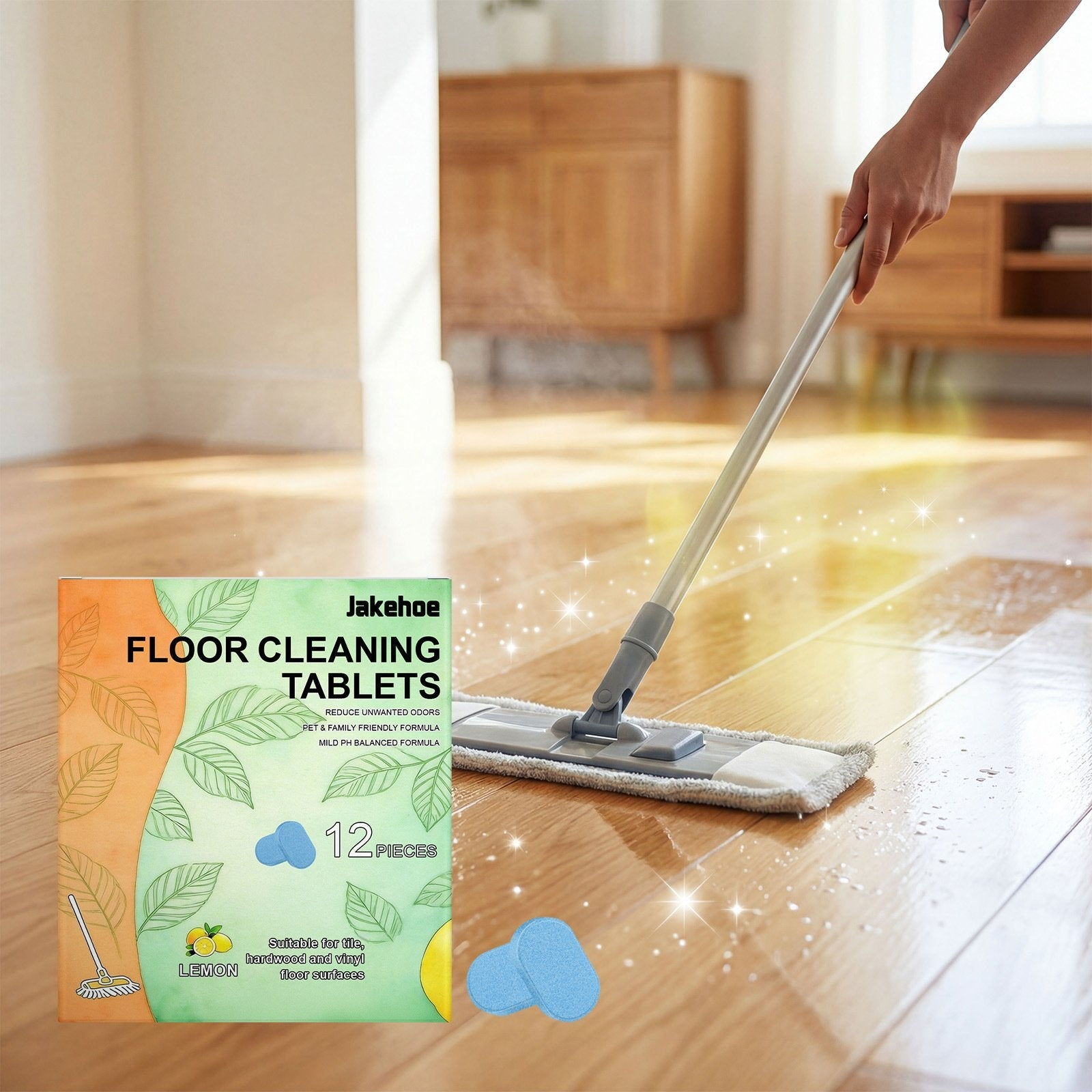 🎁Floor Cleaning Tablets - Safe for Wood Tile Marble Quick Dry No Residue