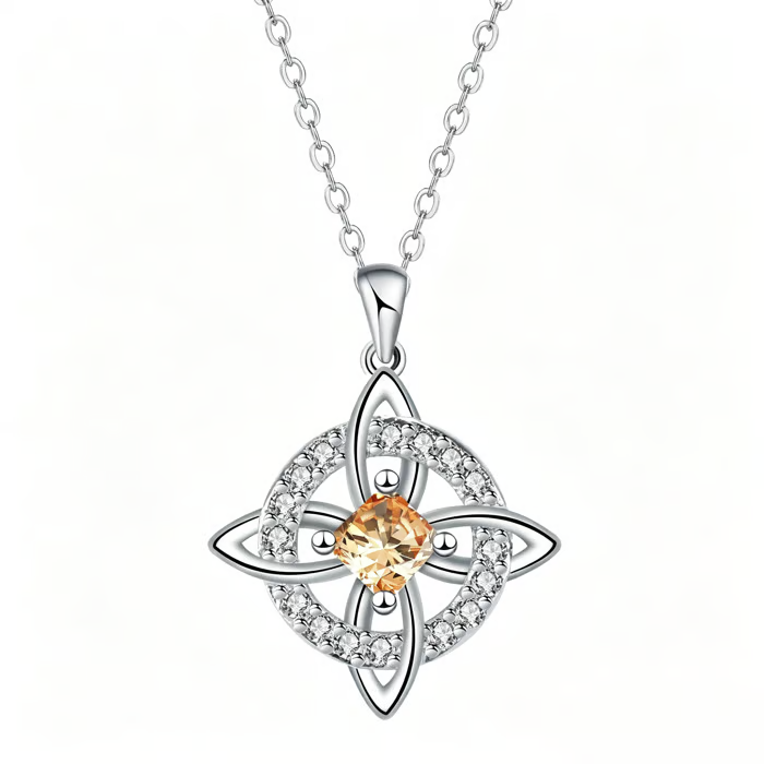 Mystical Birthstone Witches Knot Necklace – Natural Gem🔮💞Protect Your Loved Ones