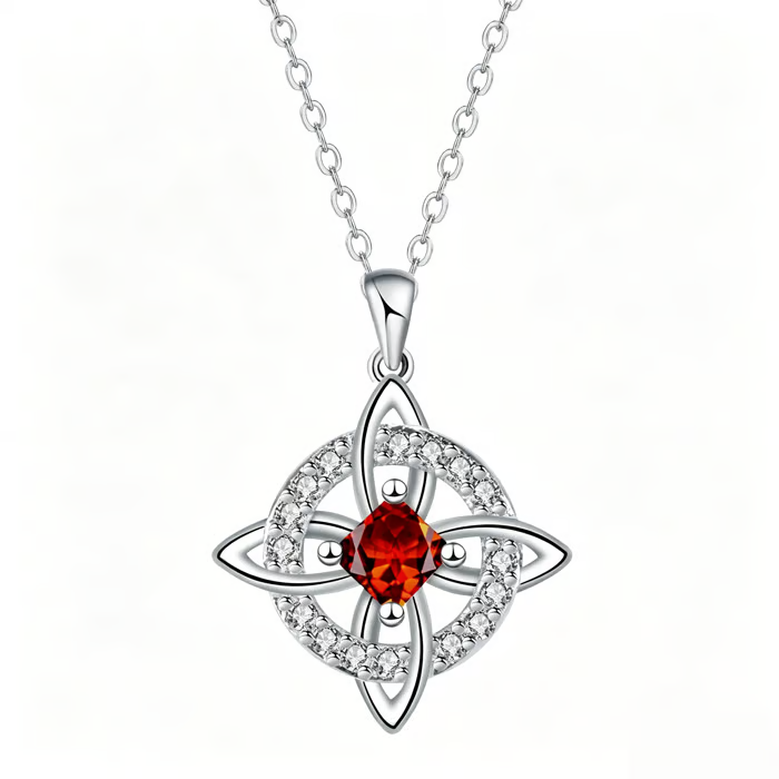 Mystical Birthstone Witches Knot Necklace – Natural Gem🔮💞Protect Your Loved Ones