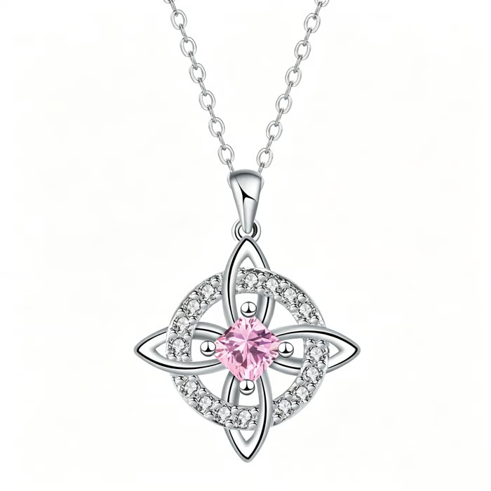 Mystical Birthstone Witches Knot Necklace – Natural Gem🔮💞Protect Your Loved Ones