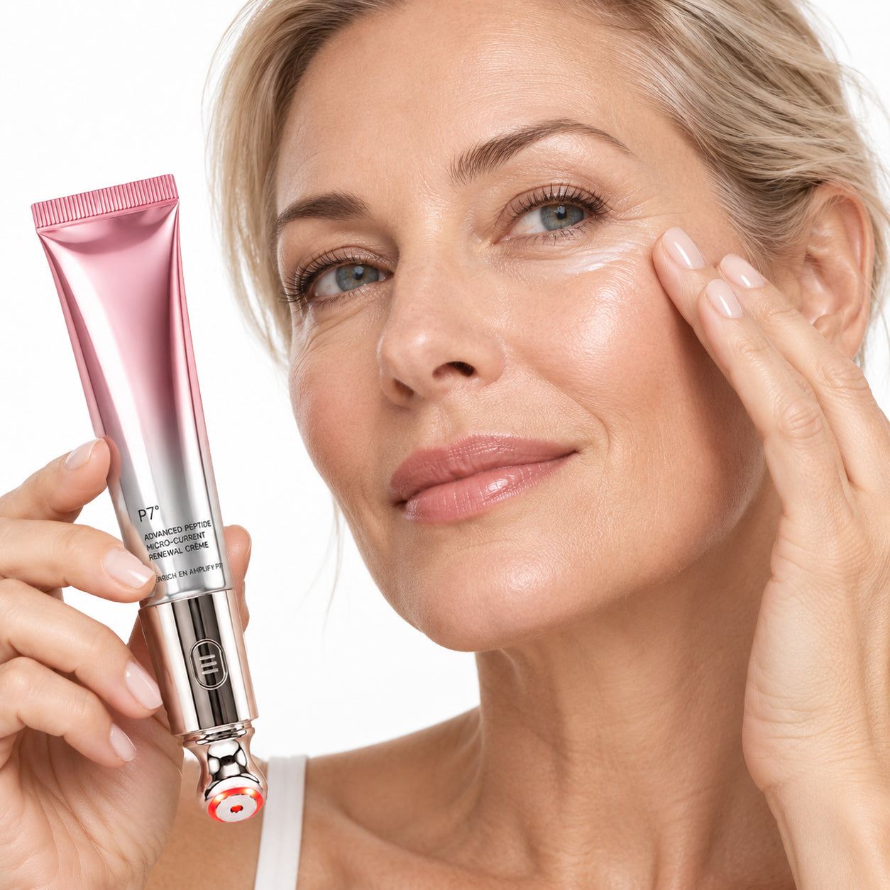 Finishing an eye care routine